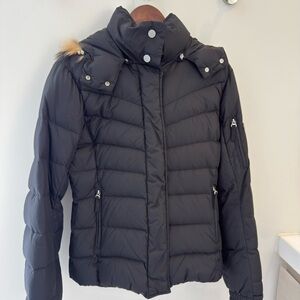 Bogner Fire + Ice Ski Jacket Black size 8 with Fur Collar.